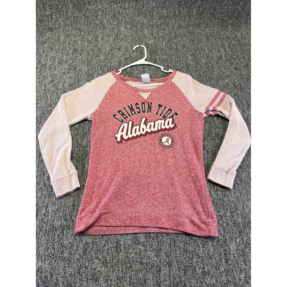 Creative Apparel Alabama Crimson Tide Top Women Medium Red Raglan Long Sleeve